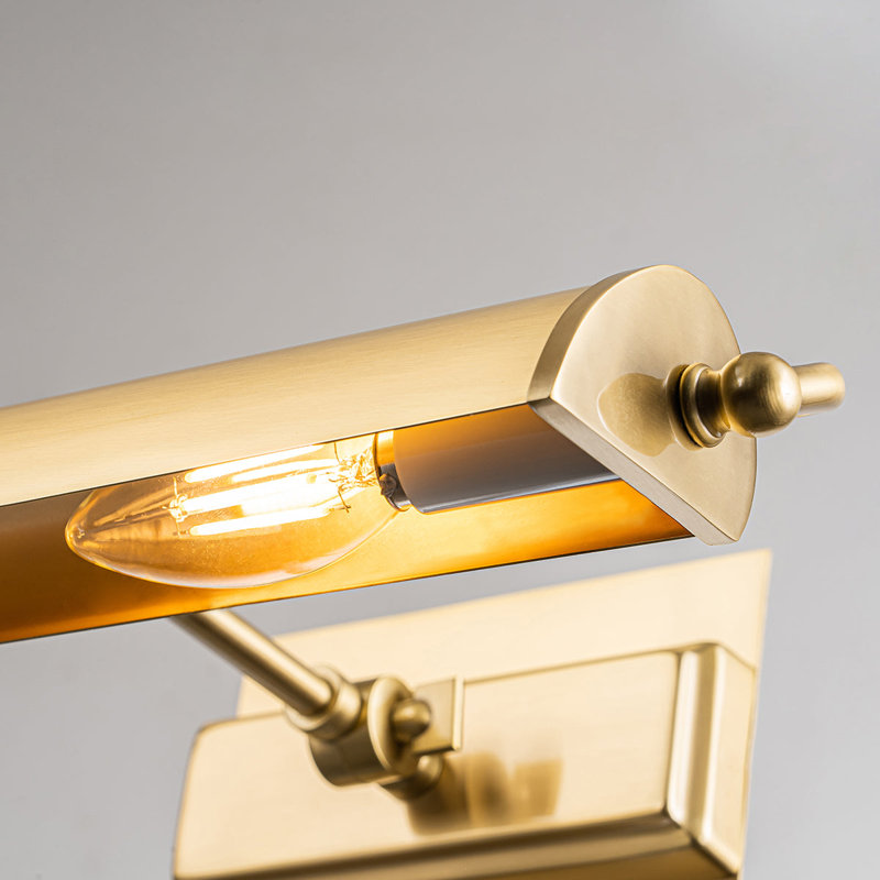 Winchfield Medium Picture Light In Aged Brass And Matte Black, Aged Brass
