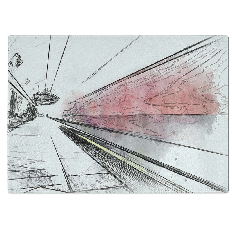 Tempered Glass The Blur of the London Underground in Abstract Chopping Board, 28.5 cm W x 20 cm L