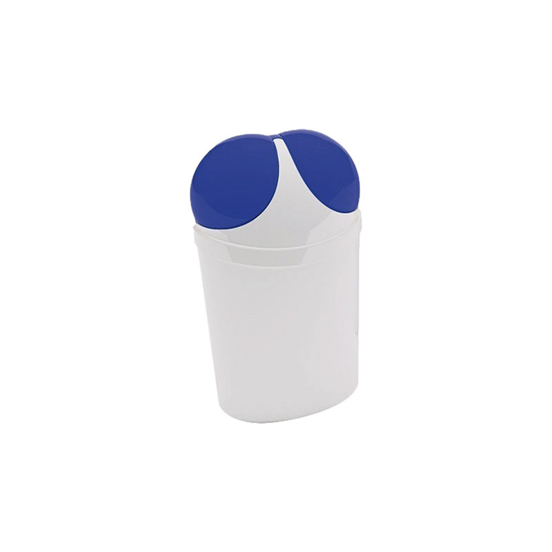 Poubelle en plastique Cestini, Blanc / bleu