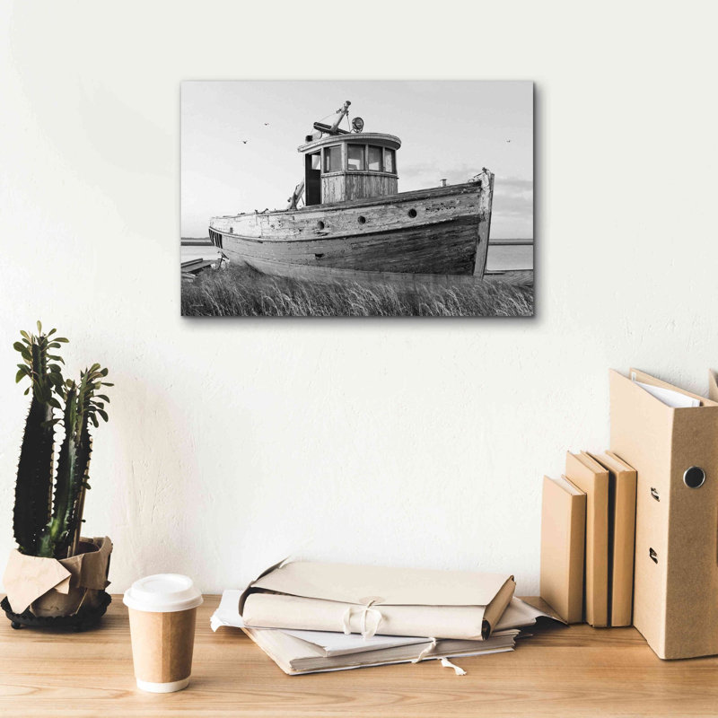 «This Old Boat I» par Lori Deiter, art mural sur toile, H 12 po x l 18 po x P 0,75 po
