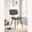 Ensemble de 2 chaises d'appoint rembourrées en cuir, noir-713935362
