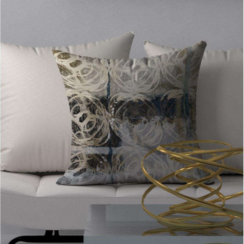 Abstract Reversible Throw Pillow, 18" x 18"