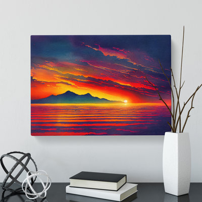 Dazzling Sunset Seascape - Wrapped Canvas