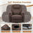 Fabric Rocking Chair with Massage, 360 Degree Swivel Sofa Seat with Drink Holder-1182140338