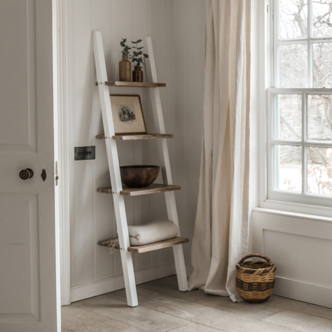 Addisun 44cm W Solid Wood Height -Adjustable Shelving Unit