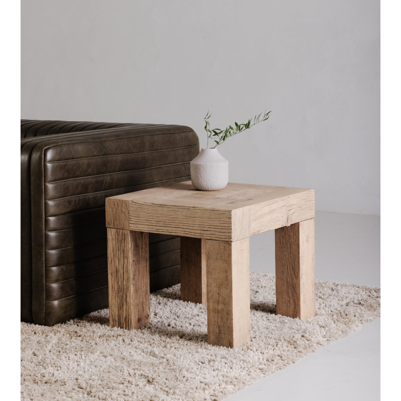 Evander Solid Wood End Table, Natural