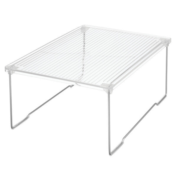 Rehausse de tablette d'armoire empilable en plastique pour le rangement de salle de bain iDesign - Transparent