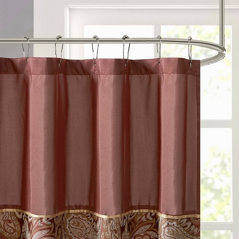 Jacquard Shower Curtain, Red