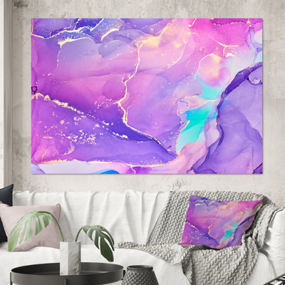 «Fuchia liquide mauve et bleu», reproduction d'art sur toile