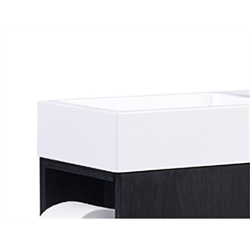 Combo de meuble-lavabo pour salle de bain, Noir