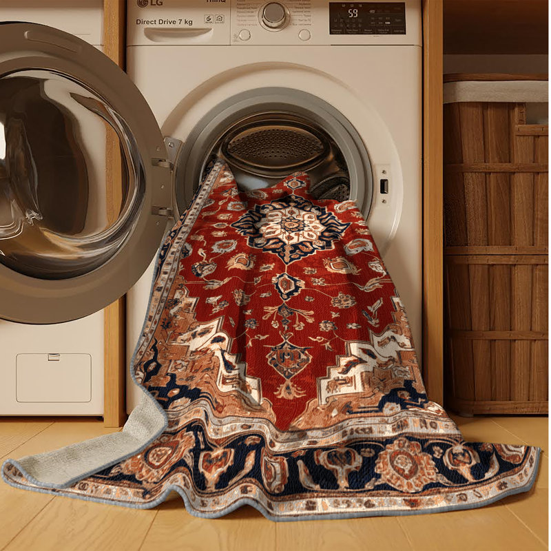 Tapis brun lavable à la machine, Rectangle 5 pi x 8 pi