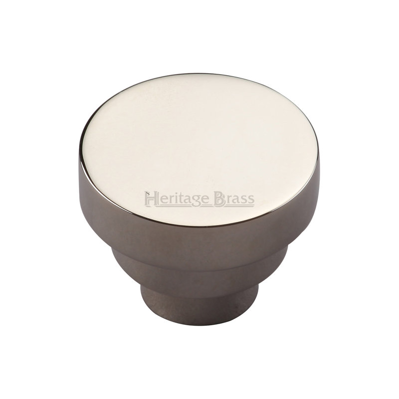 Heritage Brass Heritage Cabinet Knob Round Stepped Design, Polished Nickel, 3.8cm