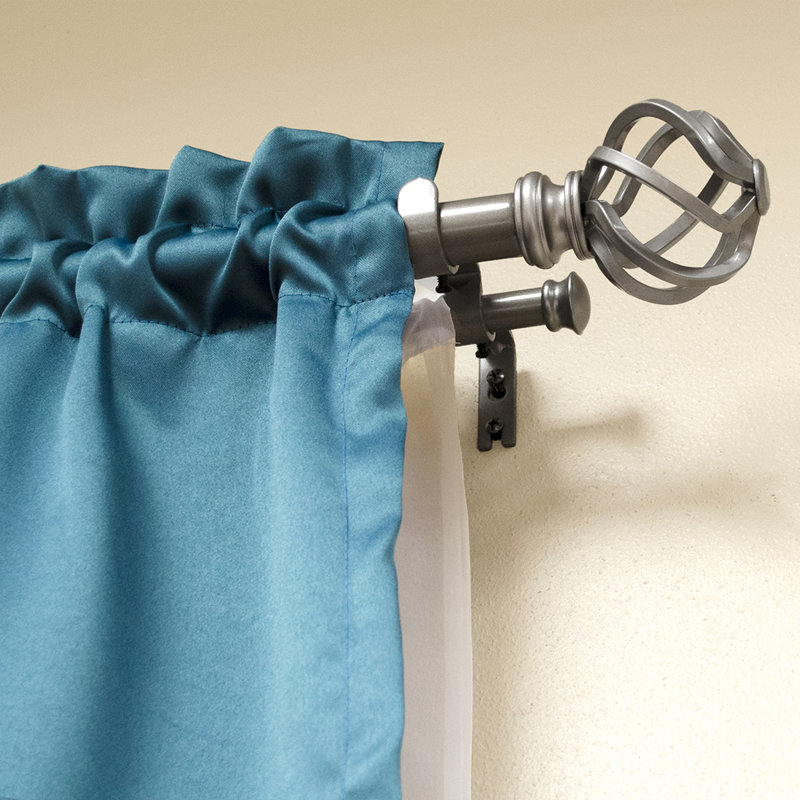 Lumino Pewter Prima Cage Double Curtain Rod Set, 42-120" Width