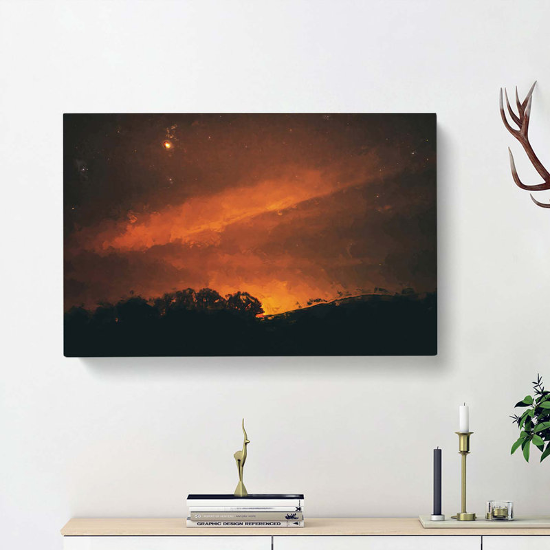 Orange Sky In Abstract - Wrapped Canvas Print, 40cm H x 60cm W x 3cm D