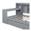 Lit de jour simple en bois avec 3 tiroirs, ports USB et bureau, gris-2078159325-2078159324