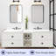 Meuble-lavabo double 72 po avec plateau en marbre Aishpreet