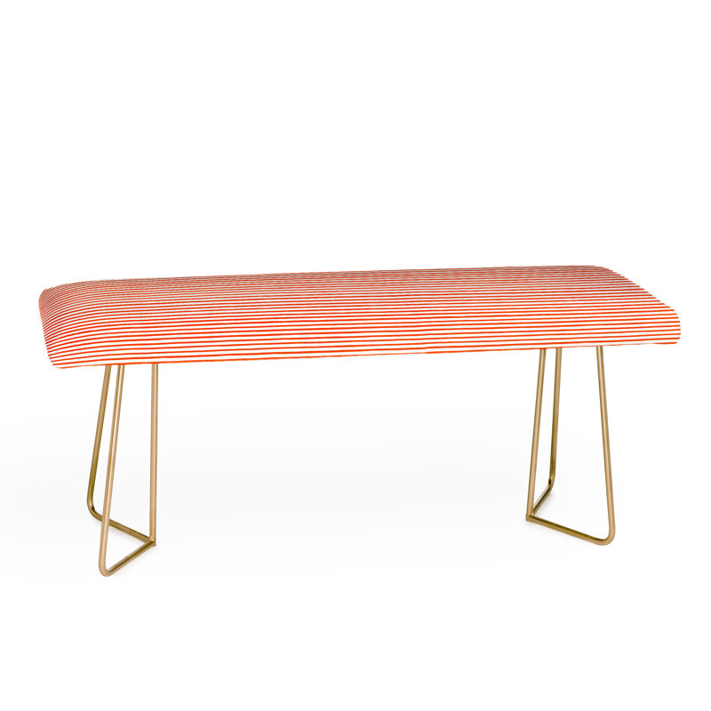 Banc rembourré Ninola, Orange / abstrait