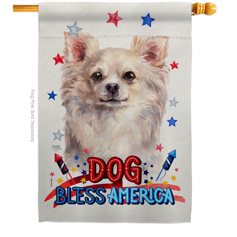 Drapeau de maison 40 x 28 pi Patriotic White Chihuahua