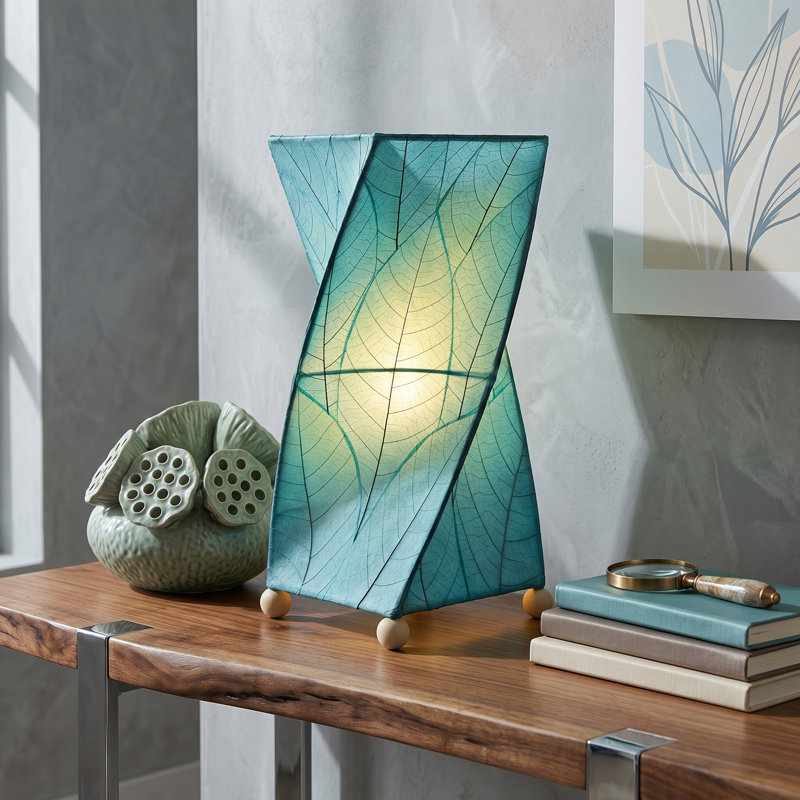 Lampe de table noire 18 po Quintan, Bleu mer
