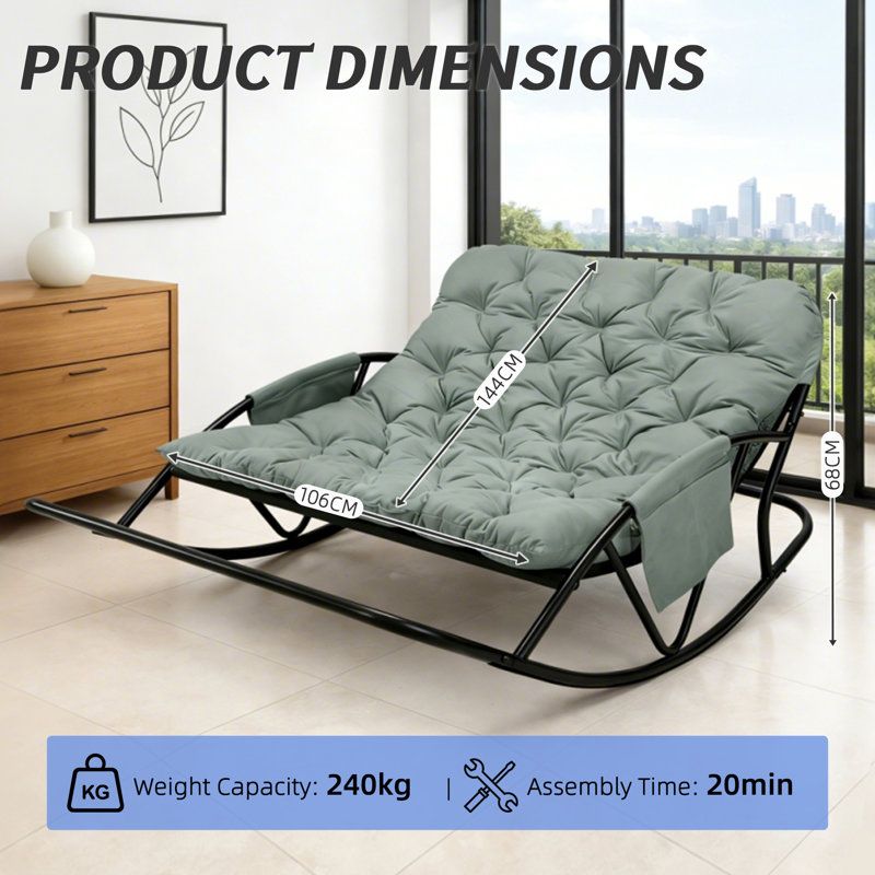 Metal Rocking Chair, Blue