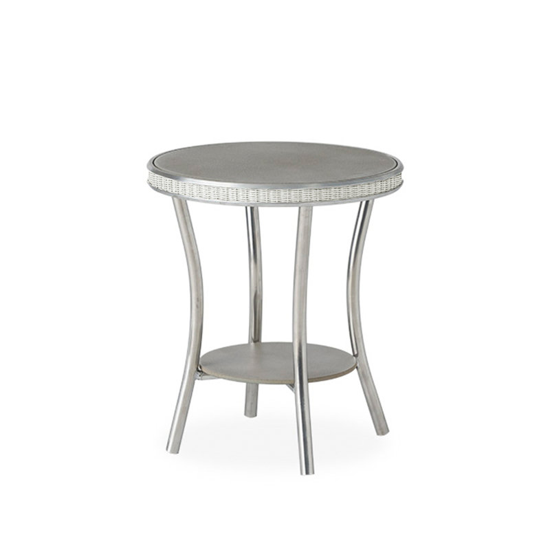 Essence Outdoor Round Side Table, White