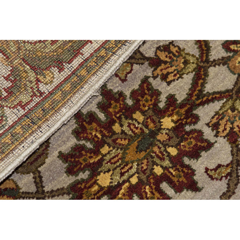 Tapis gris et gris noué à la main de haute qualité