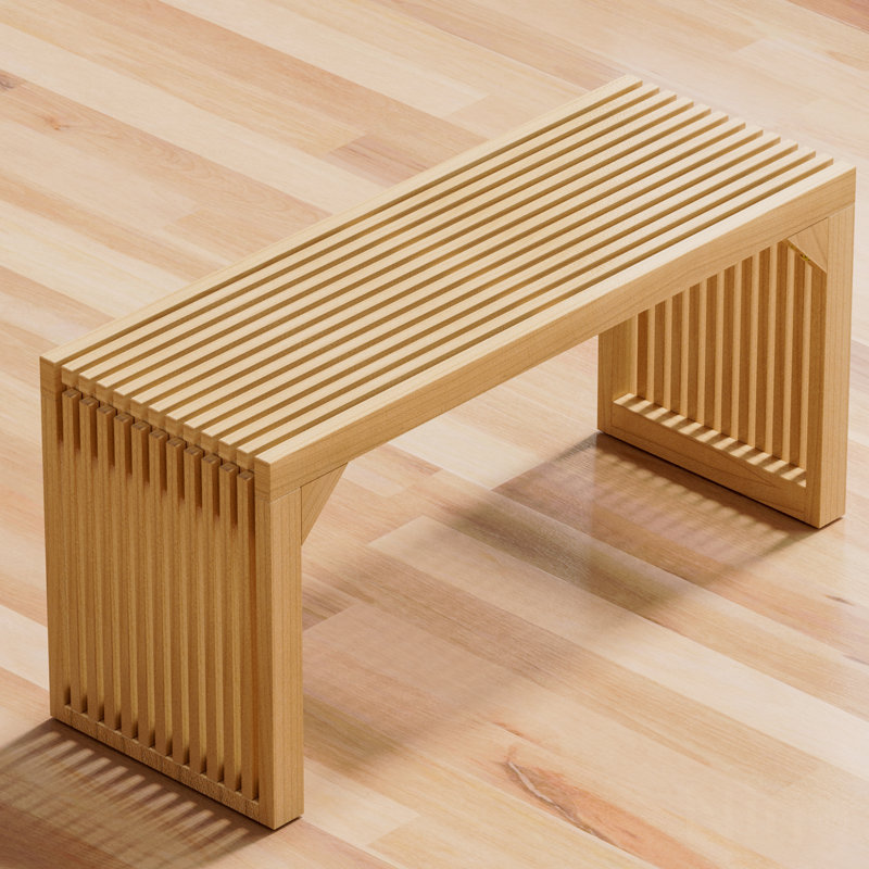 Banc en bois massif de 35 po