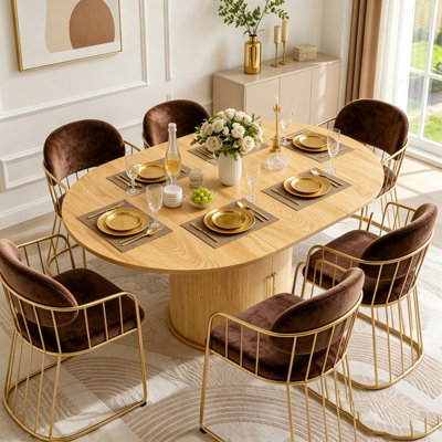 43.3" Extendable Dining Table with Hidden Storage & Sliding Door Base