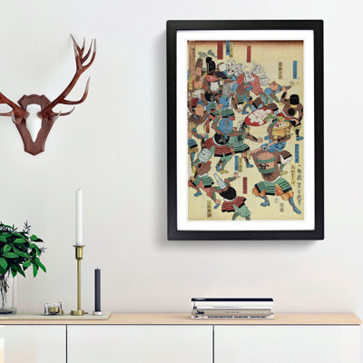 A Riot of Samurai by Tsukioka Yoshitoshi - Framed Print