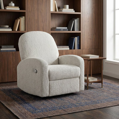 Hallstead 37.4" Wide Modern Super Soft Swivel Rocking Manual Pull Recliner
