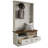 Hall Tree with Storage Cabinet In Brown-1641513002