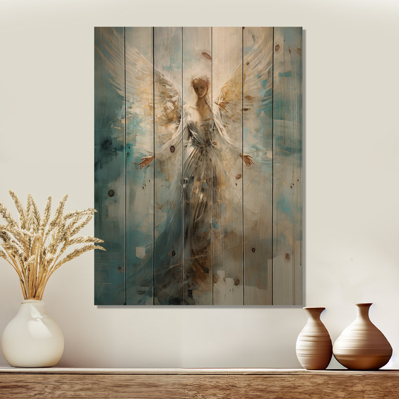 Peters - impression spirituelle sur bois de pin naturel, H 32 po x l 24 po