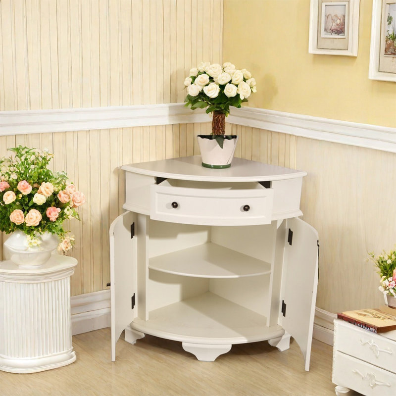 Antique-Style Cabinet with Rubberwood Frame