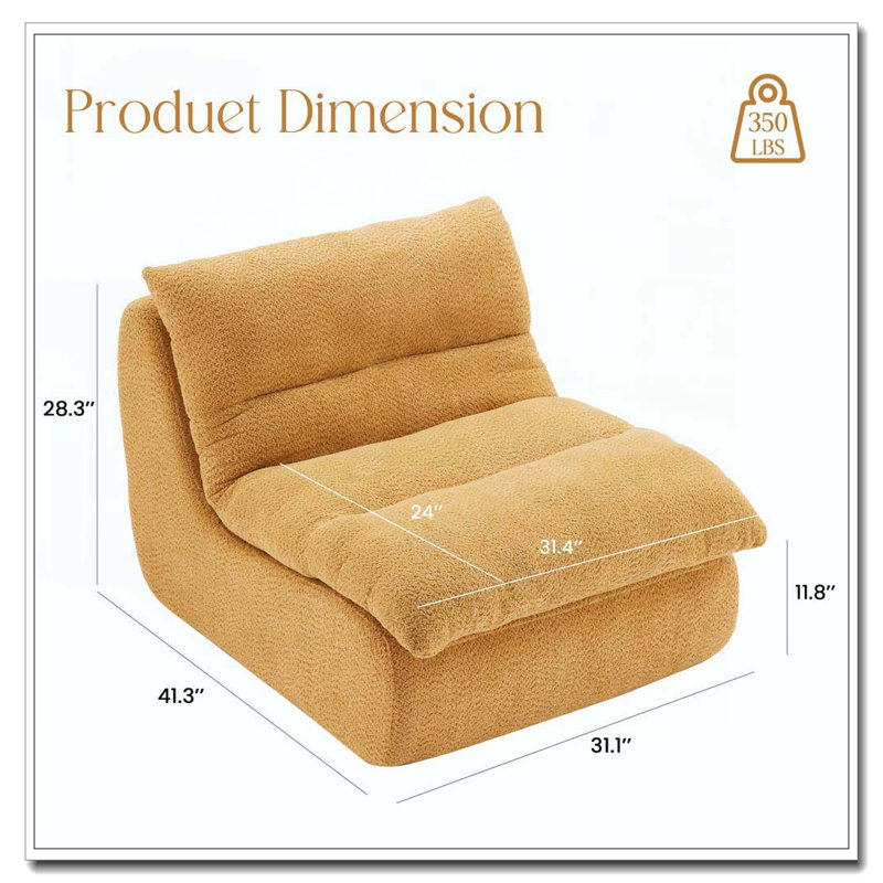 Fauteuil moderne avec assise moelleuse, Gingembre gingembre