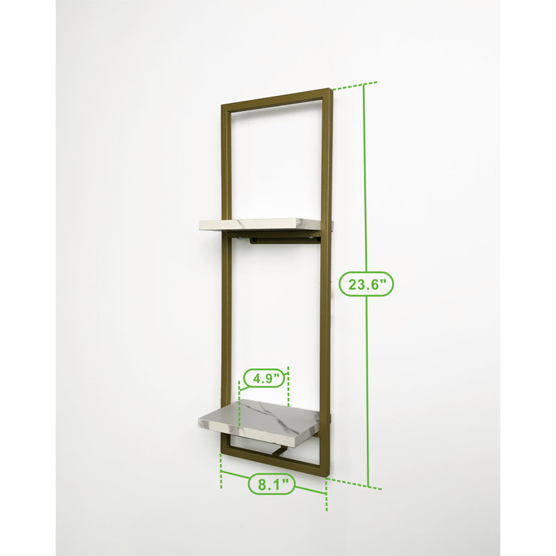 2 Piece Accent Shelf, Gold