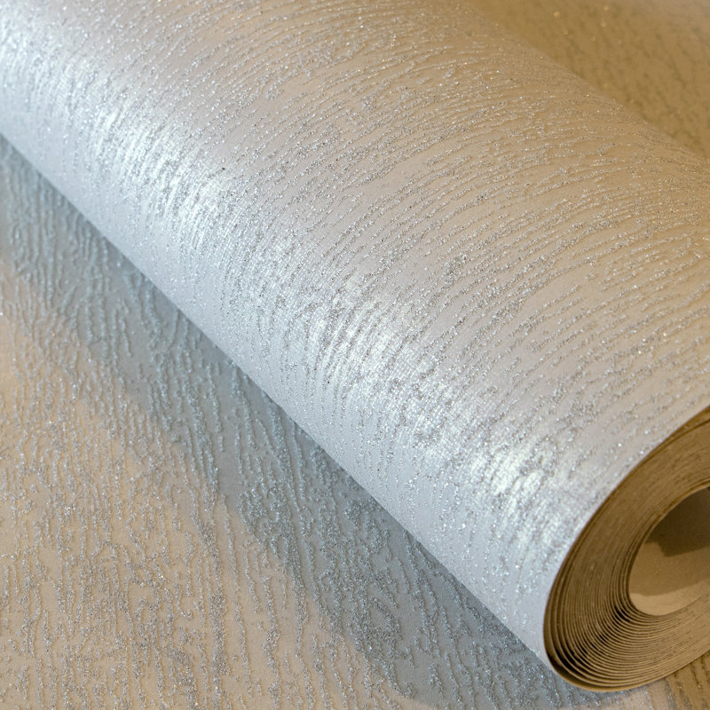 Rouleau de papier peint texturé uni Neptune, Beige / gris clair