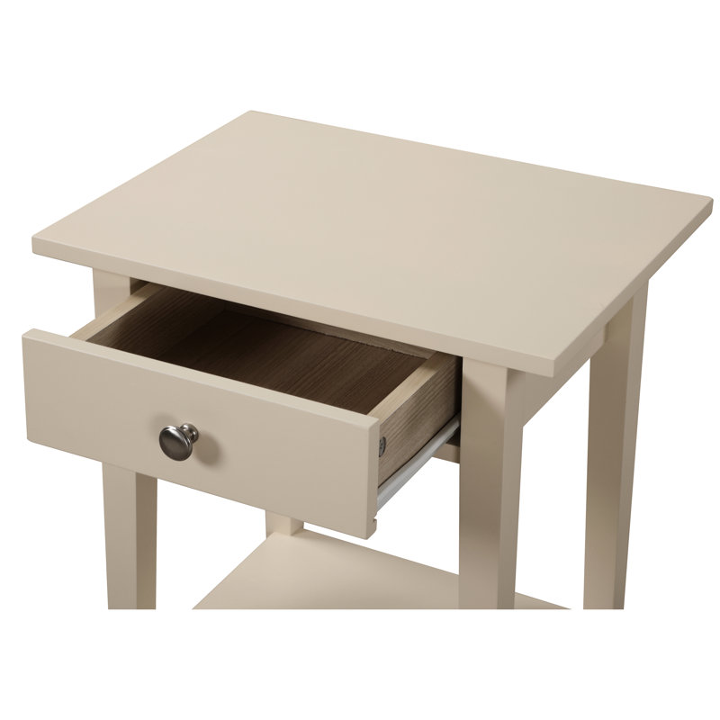 Table de chevet beige élégante - 13,97 po Largeur x 18,06 profondeur 28,52 po, assemblage rapide, n'importe quel décor chic 14 po x 18 po x 28 po, correspond au thème