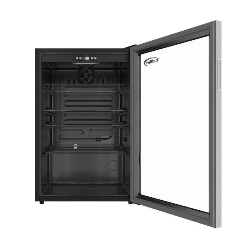 20 po 4,5 pi³ Réfrigérateur à boissons avec porte en verre d'une capacité de 120 canettes et garniture en acier inoxydable (km-br45ss)