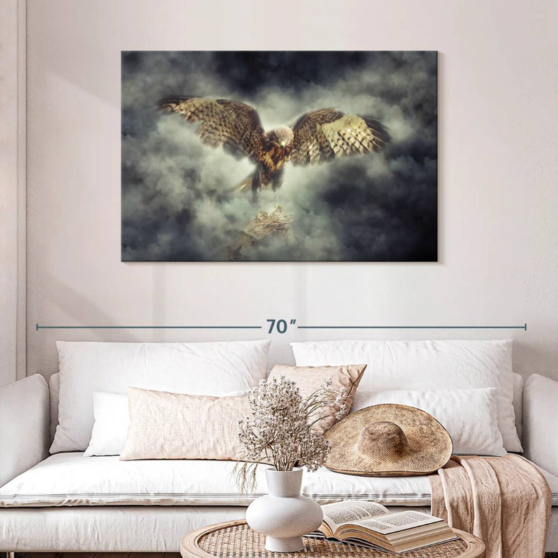 Aigle à tête blanche fumé Crowle, H 30 po x l 45 po
