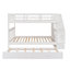 Lit superposé double avec lit gigogne, rangement et barrière de sécurité pour chambre à coucher, dortoir-719332854