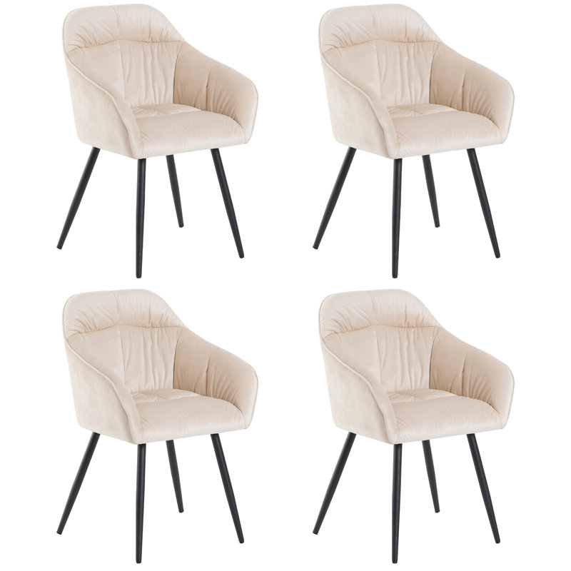 Ottilie 42 cm H Upholstered Velvet Armchair, Beige