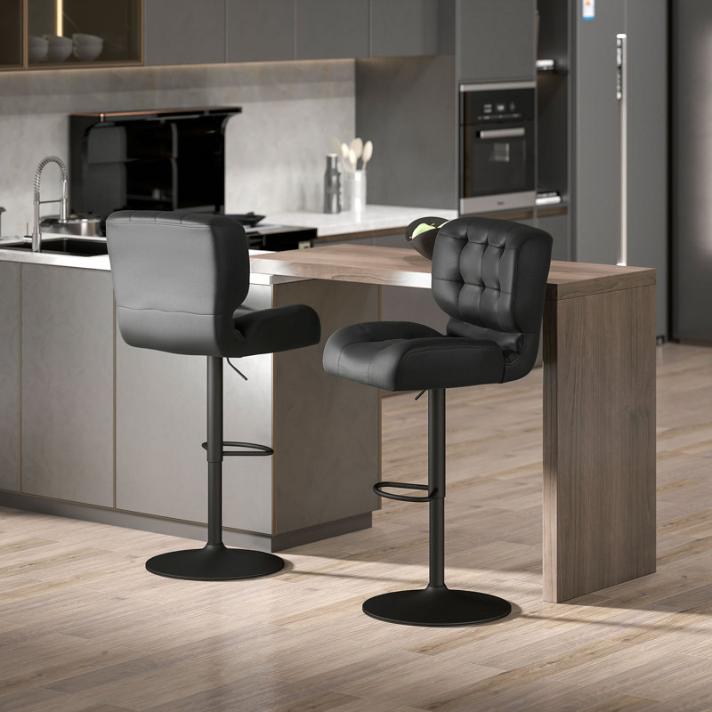 Tabouret de bar pivotant à hauteur réglable Yeal, Noir, noir, noir, noir
