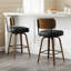Tabouret de bar pivotant 30 po avec structure en bois courbé au fini noyer-152771668-152771665