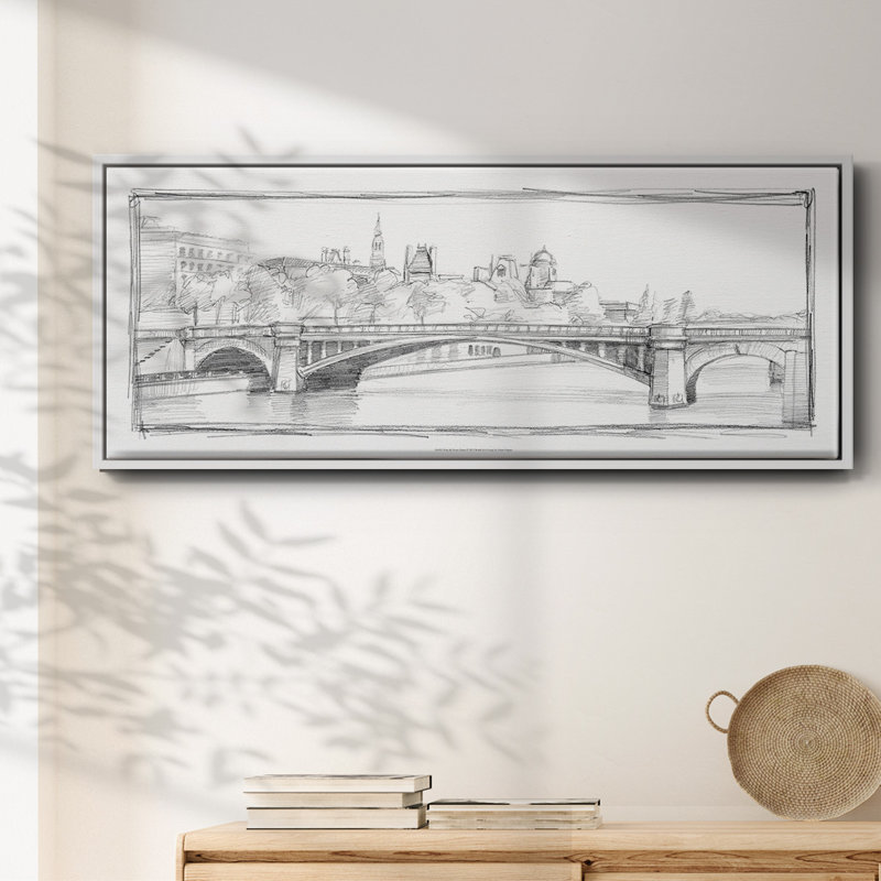 Pont de Notre Dame- Framed Canvas, 24" H x 60" W