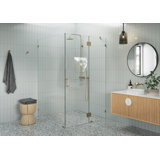 Halo 46 in. x 46 in. x 78 in. 90-degree Fully Frameless Glass Hinged Shower Enclosure