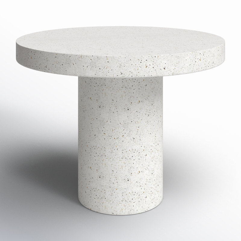 Table de salle à manger Kareen, Terrazzo ivoire, Table de bar (hauteur 41,75 po), Rond 47,25 po