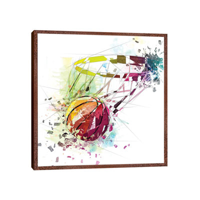 Basketball And Net by Katia Skye - Print on Canvas