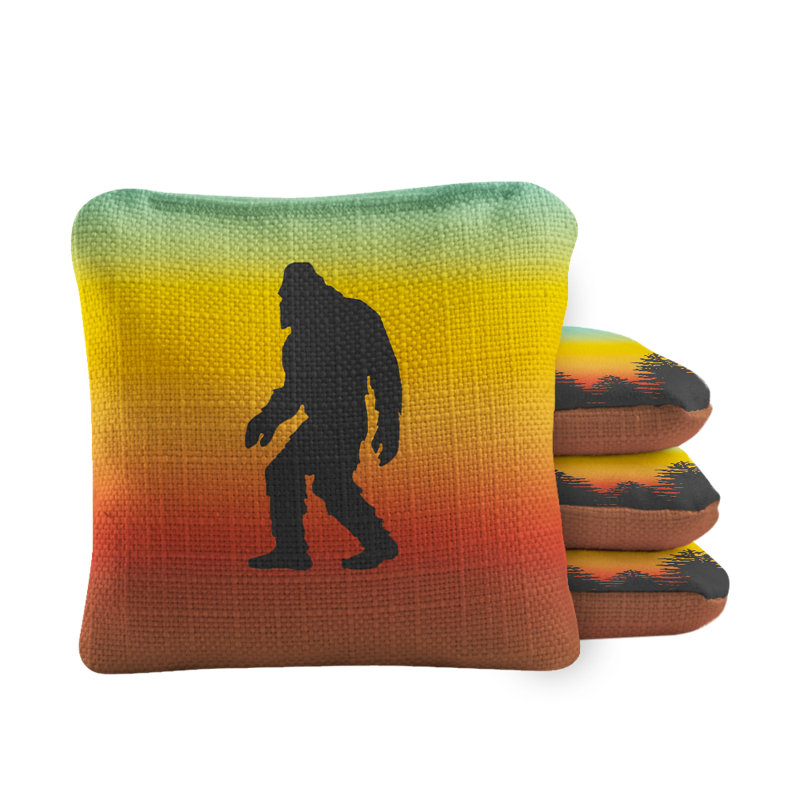 Retro Sasquatch Synergy Pro Cornhole Bags, Multicolor