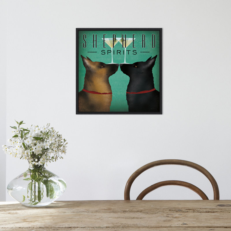 «Double Shepherd Martini» par Ryan Fowler - reproduction, Cadre noir