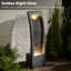 Fontaine à cascade en fausse ardoise incurvée moderne avec éclairage à DEL Fontaine de cascade à niveaux 42,5 pouces pour patio